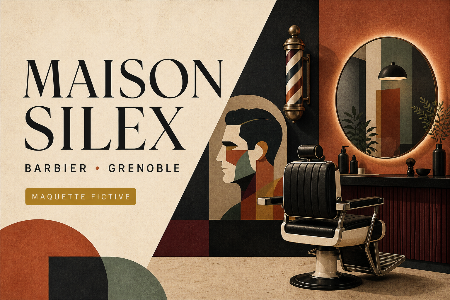 Preview of Maison Silex fictional barber website